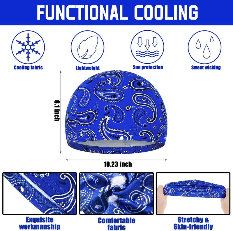 Tarpop 10 Pcs Men Skull Caps Cooling Welding Hard Helmet Liner Cycling Skull Caps Wicking Beanie Do Rag Head Wrap for Men - Image 5